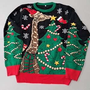 Festive LED Giraffe Christmas Sweater NWOT